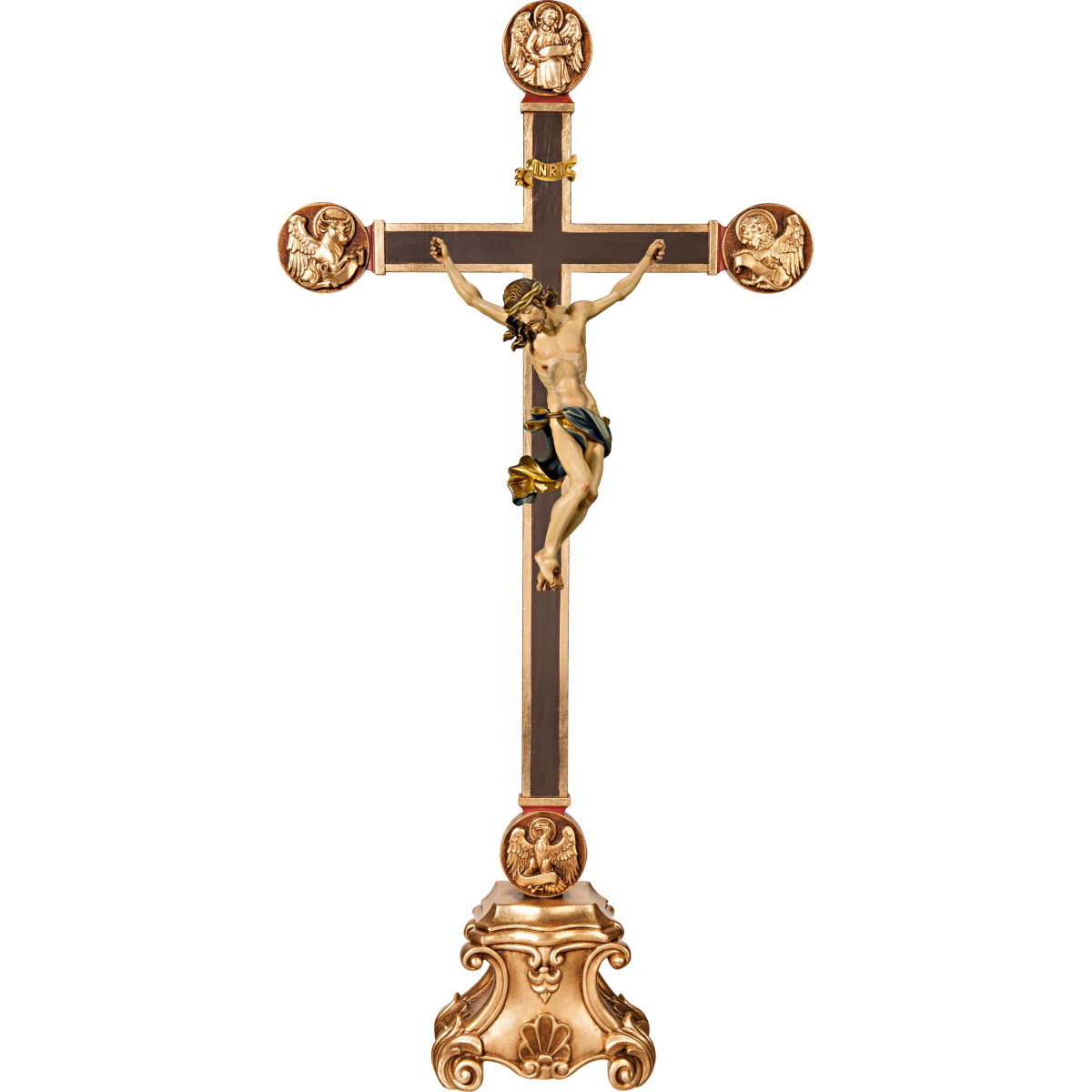 Cristo Barroco en pedestal con Evangelistas